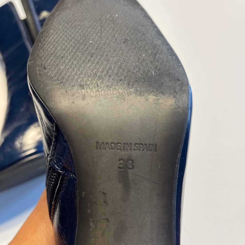 L’Intervalle | NAVY Patent leather ankle boots - Picture 6 of 11